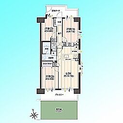 東急ドエルアルス戸田 3LDKの間取図画像