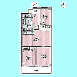 ハイラーク浦和参番館 3LDKの間取図画像