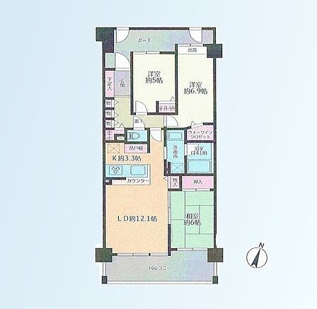 3LDK 間取り