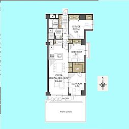 ハイラーク南浦和 2SLDKの間取図画像