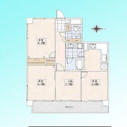 西川口第4ローヤルコーポ 3LDKの間取図画像