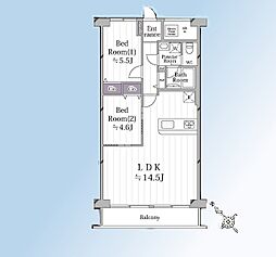 ルーセル南浦和 2LDKの間取図画像