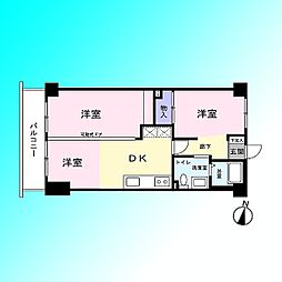 南浦和ダイヤモンドマンション 3DKの間取図画像