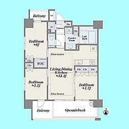 ヴェレーナグラン浦和仲町 3LDKの間取図画像