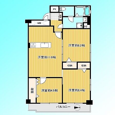3LDK 間取り