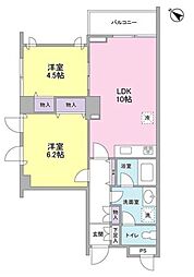 東急田園都市線 三軒茶屋駅 徒歩1分の賃貸マンション 11階2LDKの間取り
