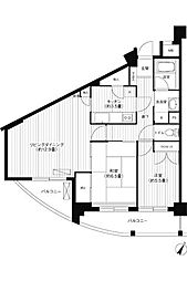 東急世田谷線 上町駅 徒歩7分の賃貸マンション 5階2DKの間取り