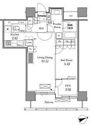 JR山手線 五反田駅 徒歩8分の賃貸マンション 11階1SLDKの間取り