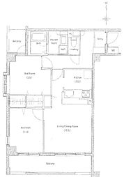 ソサエティ柿の木坂ANNEX 2LDKの間取図画像
