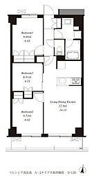 フレンシア洗足池 2SLDKの間取図画像