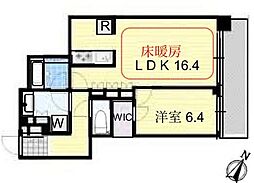 クロスエアタワー 1LDKの間取図画像