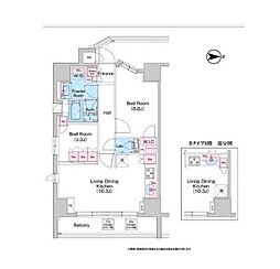 COMFORIA世田谷上馬 2LDKの間取図画像