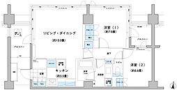 ガーデニエール砧レジデンス 2LDKの間取図画像