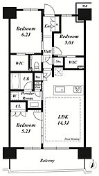 ガーデンクロス東京王子ガーデンコート 3LDKの間取図画像