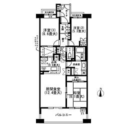 アルス武蔵小杉 3LDKの間取図画像