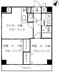 COZYCOURT三軒茶屋TOKYO 2DKの間取図画像