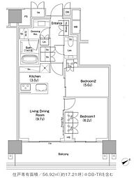 JIYUGAOKA MUSE SQUARE THE RESI 2LDKの間取図画像