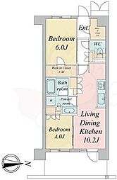 トラープランド蒼麗館 2階2LDKの間取り