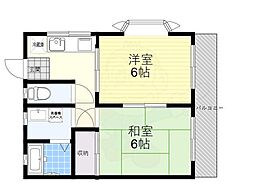 ワットコーポ 2Kの間取図画像
