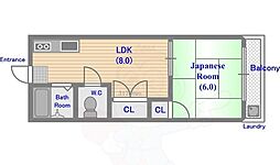 ドゥミールジュン 1LDKの間取図画像