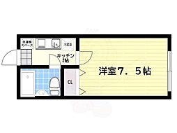 ハウスサンライズ 1Kの間取図画像