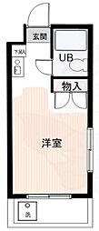 三恵ハイム三鷹 ワンルームの間取図画像