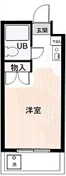 三恵ハイム三鷹 ワンルームの間取図画像