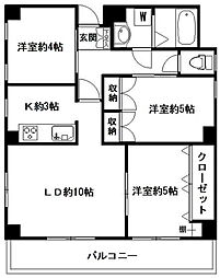 磯田ビル 3LDKの間取図画像