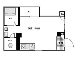 パルコール浅草 ワンルームの間取図画像