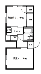 上野桜木セントラルマンション 2Kの間取図画像