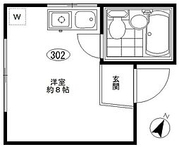 エルファイブ ワンルームの間取図画像