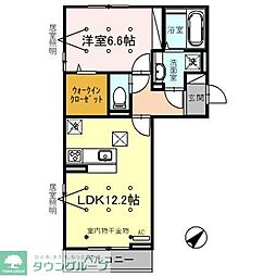 つくばエクスプレス 八潮駅 徒歩35分の賃貸アパート 1階1LDKの間取り