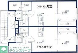 東武野田線 鎌ケ谷駅 徒歩5分の賃貸アパート 3階1LDKの間取り