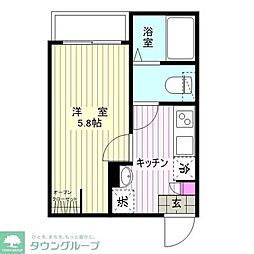 JR常磐線 馬橋駅 徒歩7分の賃貸アパート 1階1Kの間取り