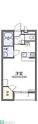 レオパレスエクレール 2階1Kの間取り