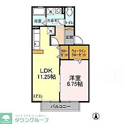 アルカンシェル 2階1LDKの間取り