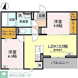 Luna 2LDKの間取図画像