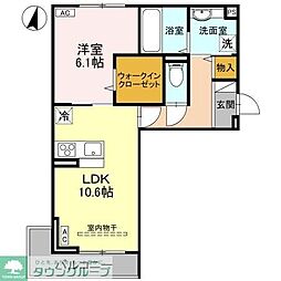 Luna 103 1階1LDKの間取り