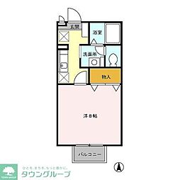 エスポワール 1Kの間取図画像