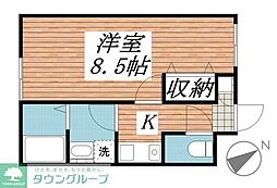 カーザ・レフィナーダ3 1Kの間取図画像