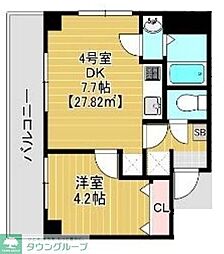 L`espace北松戸 1DKの間取図画像