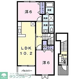 サニーフラット 2LDKの間取図画像