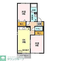 サンハイムS-A 2DKの間取図画像