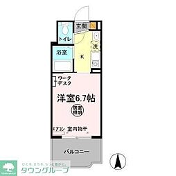 パティオ坂巻 1Kの間取図画像