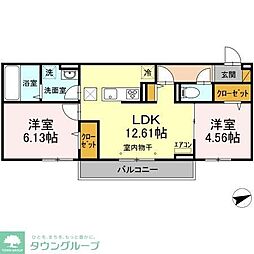 メゾンエール 2LDKの間取図画像