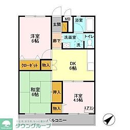 松丸第二コーポラス 3DKの間取図画像