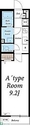 リブリ・アクティー柏B 1Kの間取図画像