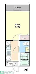 メゾングリーズ五香南 1Kの間取図画像