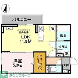 SOPHIA II A 1LDKの間取図画像