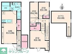 (仮)吉川市木売2丁目新築アパート 3LDKの間取図画像